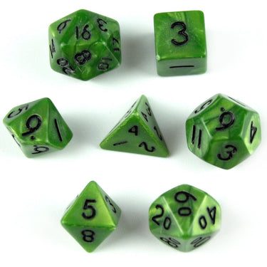 Silk Olive Green Acrylic - 7pcs RPG Mini Dice Set